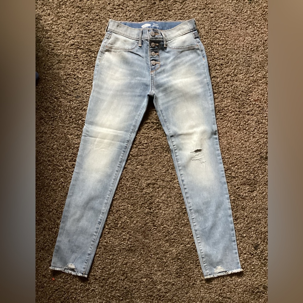 Girls size 10 light blue Old Navy adjustable waist jeans